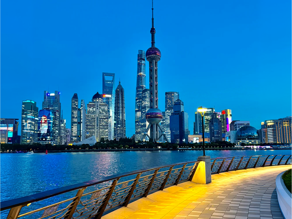 Along the Huangpu River in Shanghai