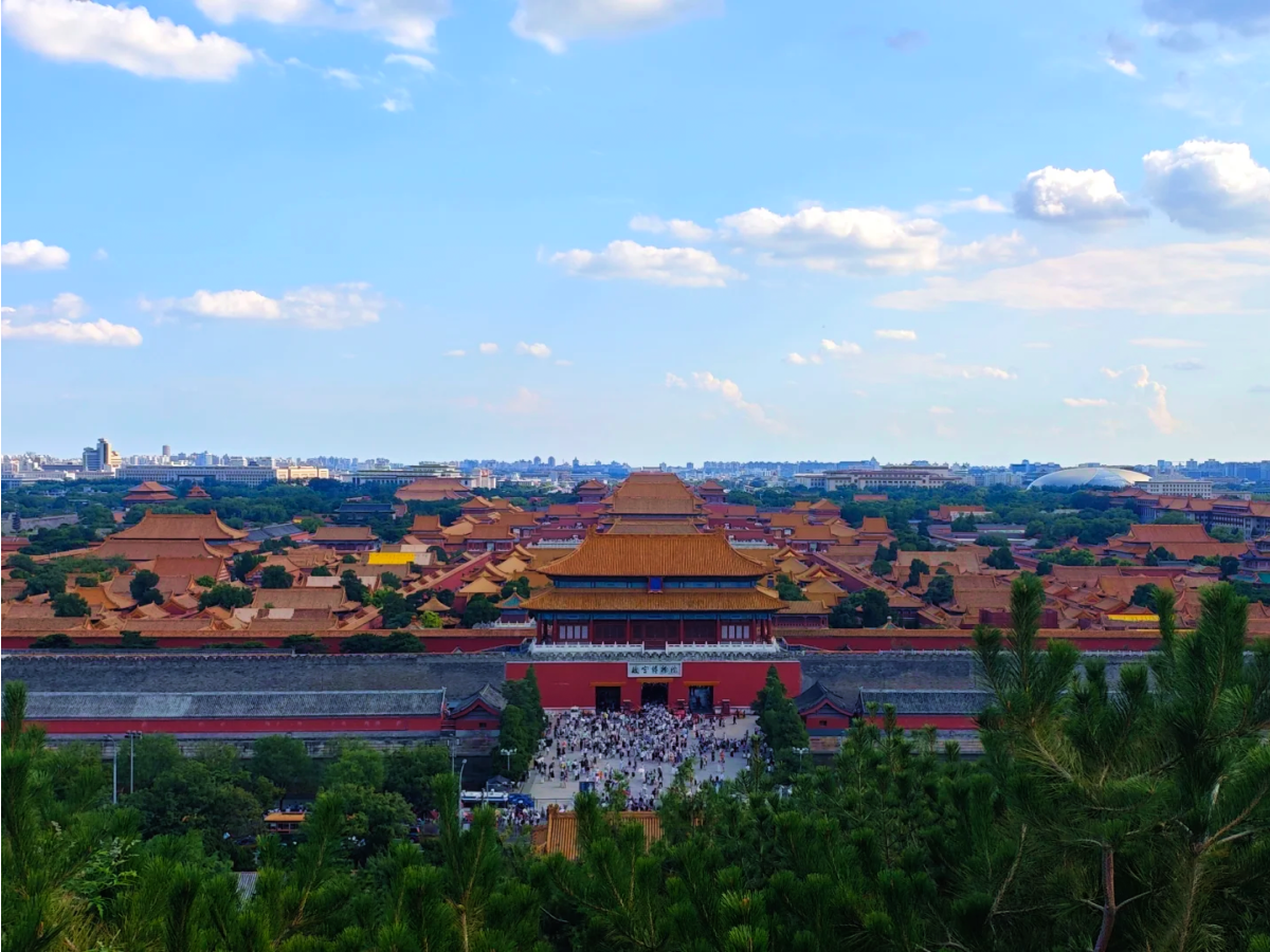 Climbing to the top of Jingshan Park offers a panoramic view of the entire Forbidden City