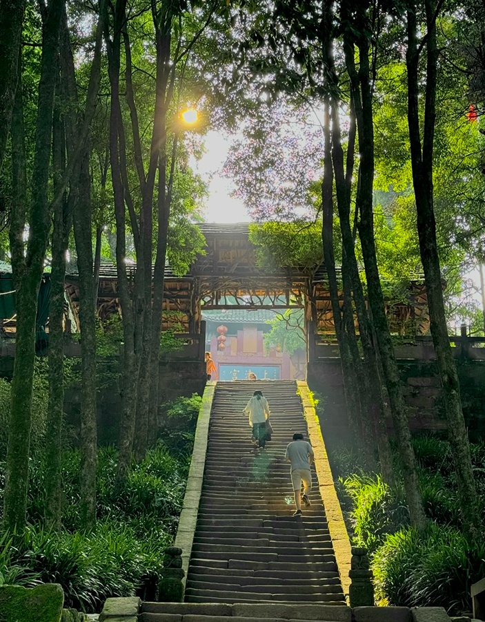 Mount Qingcheng cable car view
