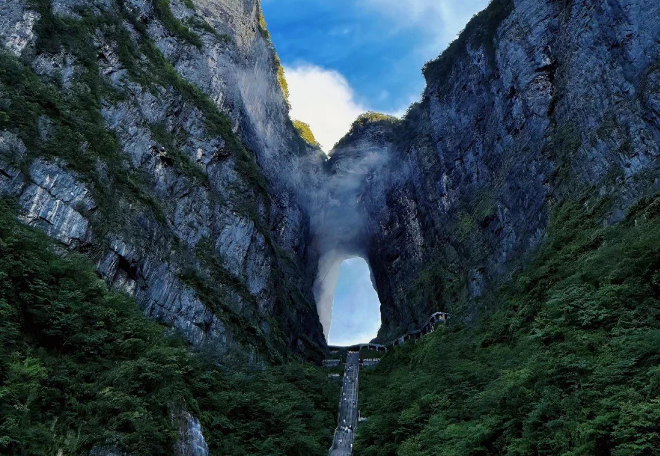 Tianmen Cave with staircase