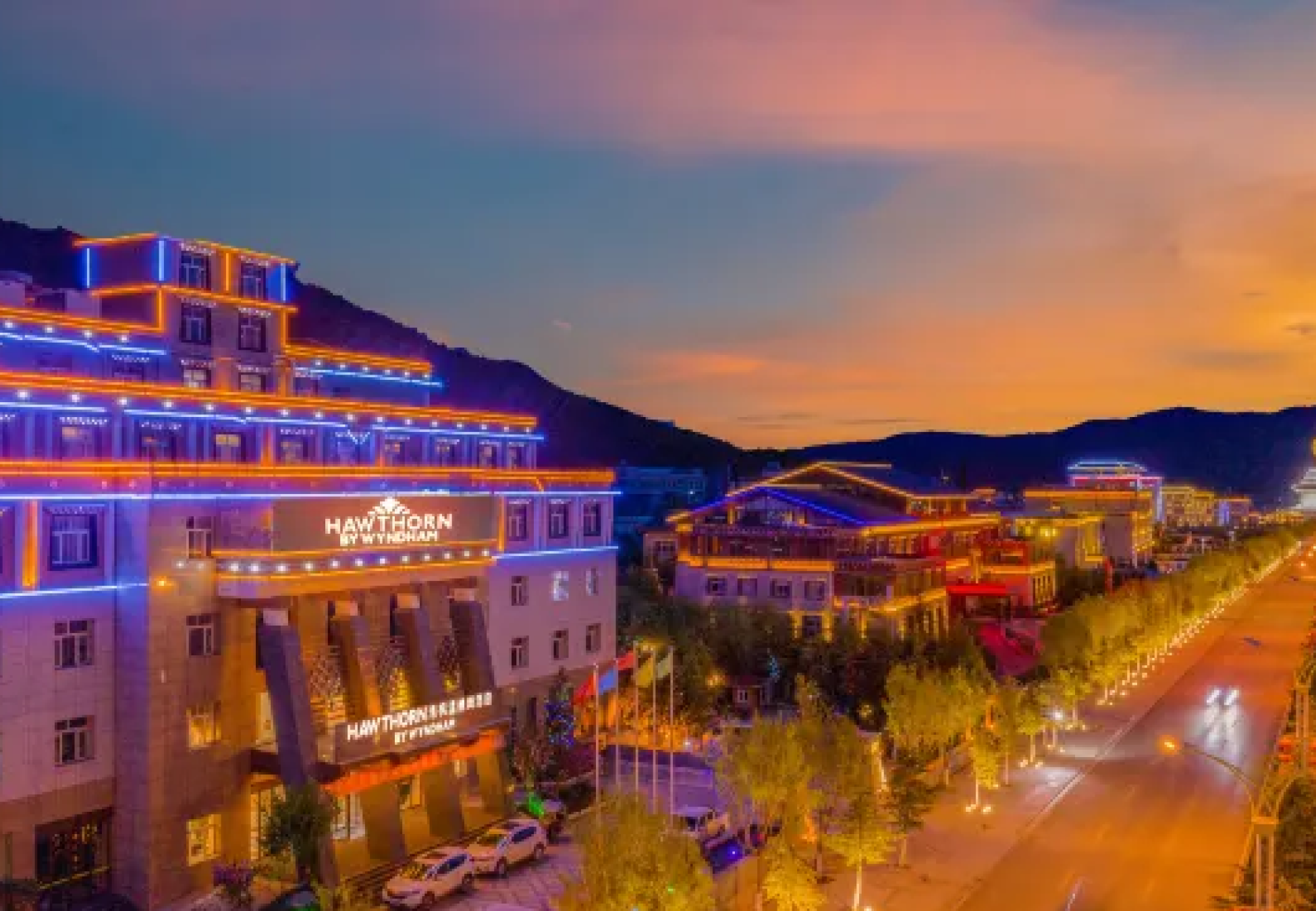 Hotel exterior in Shangri-La