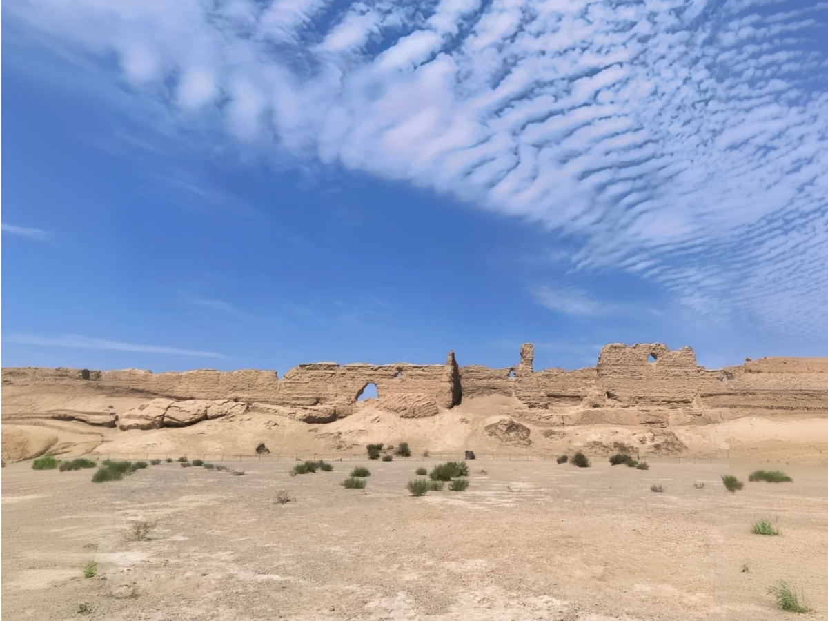 Ruins of an ancient fort in the Dunhuang desert