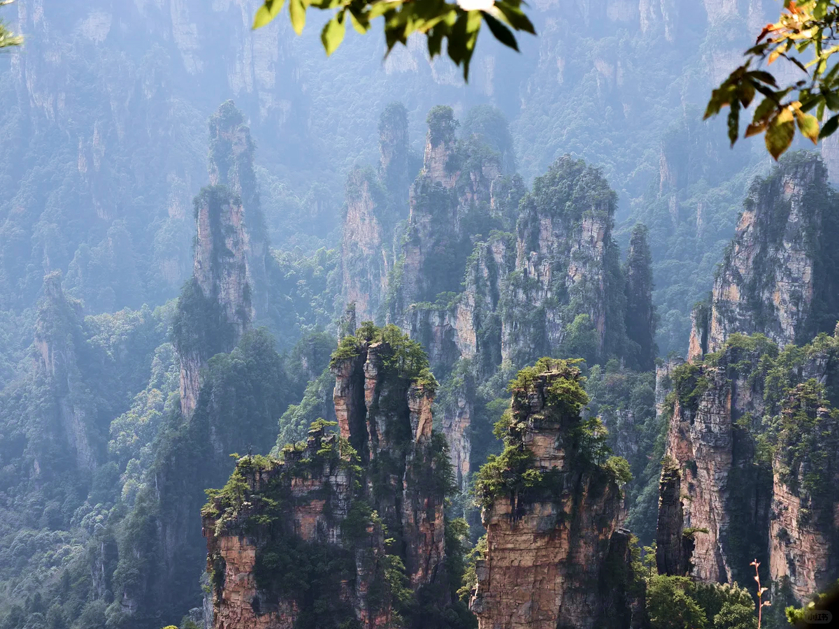 Stone forest peaks at Tianmen Mountain in Zhangjiajie